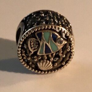 Pandora Sterling Silver Ocean Life Tropical Fish CZ Bead Charm